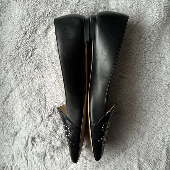 Michael Kors Women's Black Almond Toe Flat Shoes with Studded Design - Picture 3 of 8